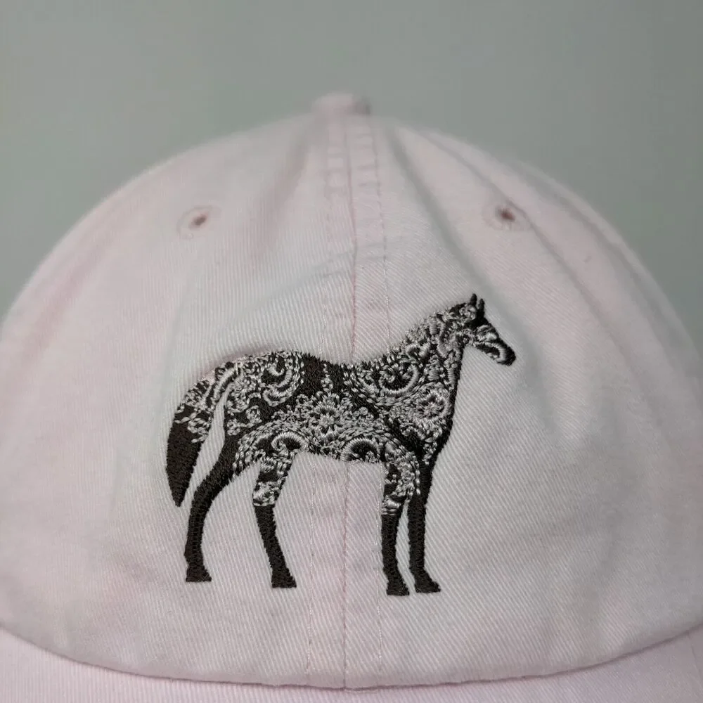 Adams Women's Slideback Hat Pink Embroidered Horse Equestrian Logo Cotton - Picture 4 of 13
